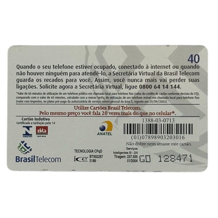 Cartão telefonico BrasilTelecom - Secretária Virtual - Imagem 2
