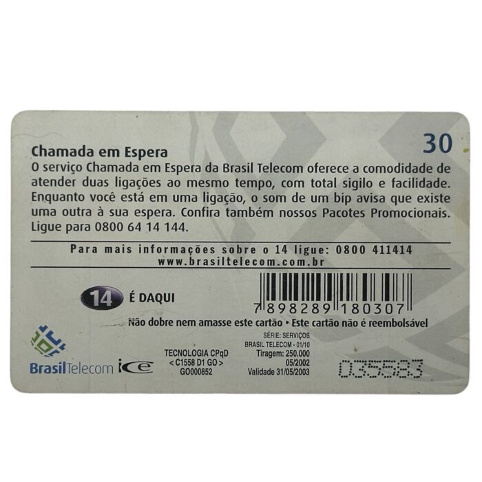 Cartão telefonico BrasilTelecom – Chamda em espera - Imagem 2