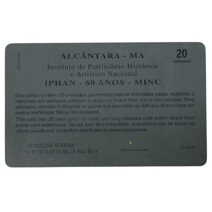 Cartão telefonico Telebras – Alcantara - MA - Imagem 2